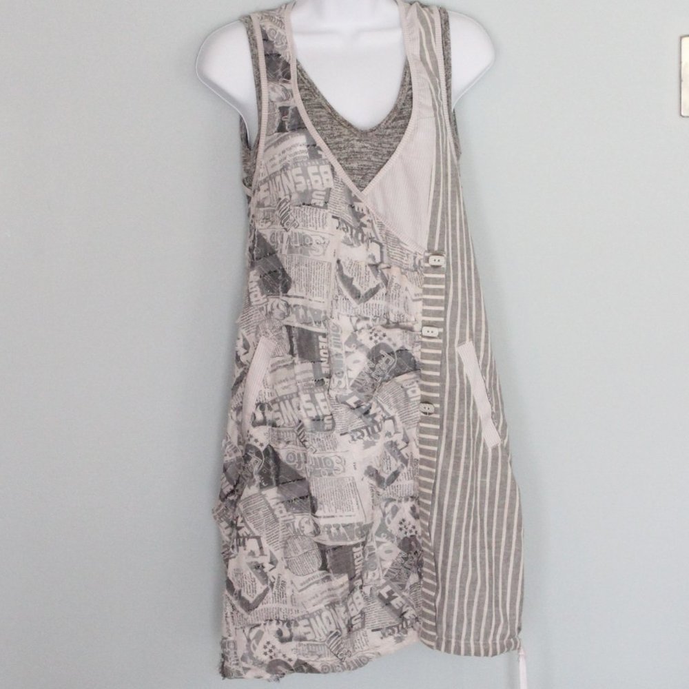 Multi Texture Sack Dress Sundress Size S Unique